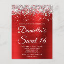 Search for red and silver sweet 16 invitations For her