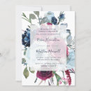 Search for burgundy and navy wedding invitations Watercolor floral