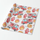 Search for firefighters wrapping paper Firetruck