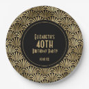 Search for art deco paper plates Black gold