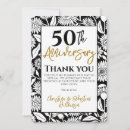 Search for 50th anniversary wedding thank you cards Black and white