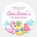 Search for pool party birthday stickers Tropical