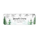 Search for pine trees return address labels Winter forest