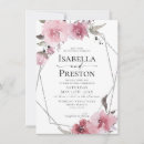 Search for pink and silver wedding invitations Watercolor
