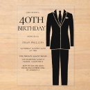 Search for mens 40th birthday invitations Black