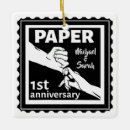 Search for first anniversary ornaments Black and white