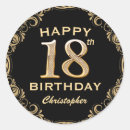 Search for 18th birthday stickers Black and gold