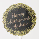 Search for retirement balloons Black and gold