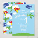 Search for airplane 1st birthday invitations Modern