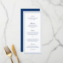 Search for navy blue wedding menus Elegant