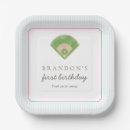 Search for baseball plates First birthday boy