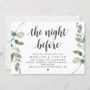 Search for eucalyptus rehearsal dinner invitations The night before