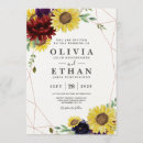 Search for red sunflower wedding invitations Watercolor