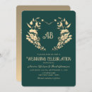 Search for rounded emerald green and gold wedding invitations Floral