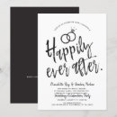 Search for happily ever after invitations Black and white