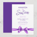 Search for purple sweet 16 invitations Feminine