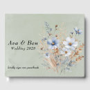 Search for wildflowers wedding guest books Dusty blue