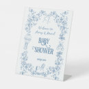 Search for floral baby shower welcome signs Dusty blue