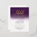 Search for purple and gold birthday invitations Script