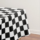 Search for black and white checkered tablecloths Retro