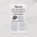 Search for newspaper business cards Retro