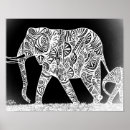 Search for black and white elephant posters Pachyderm