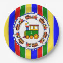 Search for train birthday plates Red