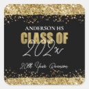 Search for class reunion stickers Black and gold