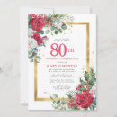 Search for red and gold 80th birthday invitations Eighty