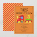 Search for train 3rd birthday invitations Cute
