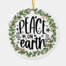 Search for peace on earth ornaments Watercolor