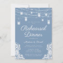 Search for string lights rehearsal dinner invitations Dusty blue
