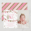 Search for pink and gold birthday invitations Girl
