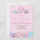 Search for seashells invitations Pink