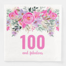Search for 100th birthday napkins 100 and fabulous