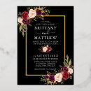Search for burgundy black wedding invitations Watercolor burgundy floral
