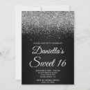 Search for black silver sweet 16 invitations 16th birthday
