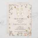 Search for floral twins baby shower invitations Bunny