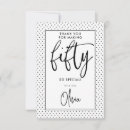 Search for 50th birthday thank you cards Fiftieth