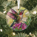 Search for stained glass birds ornaments Hummingbird