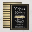 Search for black white gold invitations Cheers to 50 years