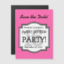 Search for sweet 16 save the date magnets Sixteen