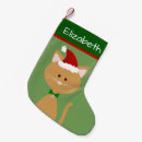 Search for orange cat christmas stockings Santa