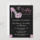 Search for pink black and silver glitter invitations Luxury