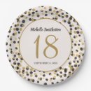 Search for 18th birthday plates Black and gold