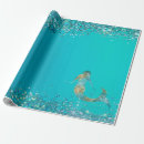 Search for mermaid wrapping paper Aqua