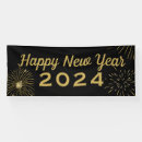 Search for happy new year banners Black gold
