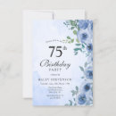 Search for blue 75th birthday invitations Botanical