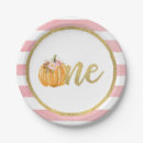 Search for pink pumpkin plates First birthday