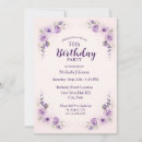 Search for purple 70th birthday invitations Lavender